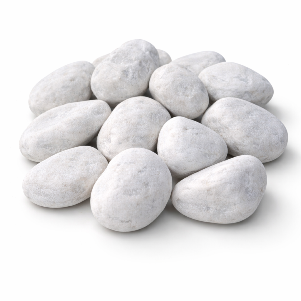 Galets Carrara Blanc 6-10 cm en sac de 20 kg